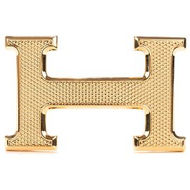 Boucle de ceinture Hermès Constance à Guillochée en acier doré ! Doré