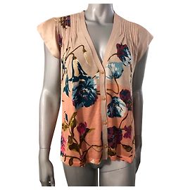 Colete Kenzo de seda com padrão floral bege Bege