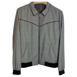 The Kooples Houndstooth wool jacket Black White