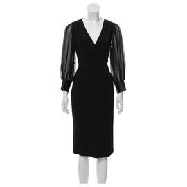 Diane Von Furstenberg-Vestido de lana O Neil-Negro