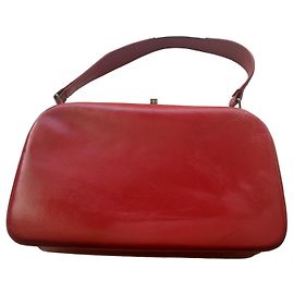 1950s Spearo red vintage Leather boxy Handbag Red