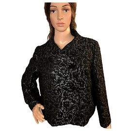 Autre Marque COTTONADE Kurze Jacke Grau und Schwarzer Samt 44 Schwarz Grau