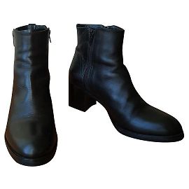 Autre Marque pallenere B2361 black leather heeled ankle boots 37 Black