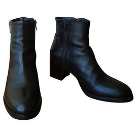 Autre Marque-pallenere B2361 black leather heeled ankle boots 37-Black