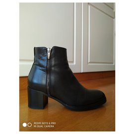 Autre Marque-pallenere B2361 black leather heeled ankle boots 37-Black