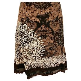 Desigual Saias Marrom Branco