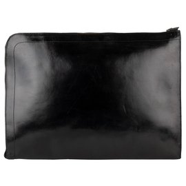 Hermès-Vintage Hermès Document Holder in black box leather-Black