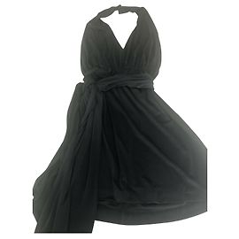 Halston Heritage Schwarzer Jersey-Neckholder Schwarz