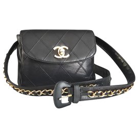 Chanel-Clutch Mini Cinturón Clásico-Negro