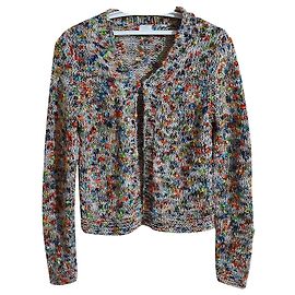 Autre Marque Cardigan multicolorido de algodão e poliamida Multicor