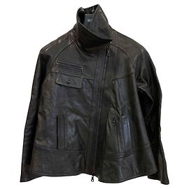 Proenza Schouler Asymetrical leather biker jacket Black