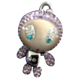Swarovski-Pendentif bonhomme-Rose