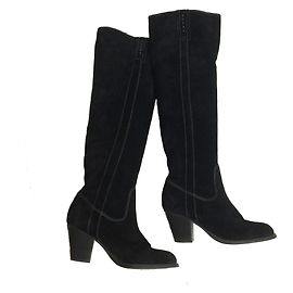 Geox Black suede western boots Black