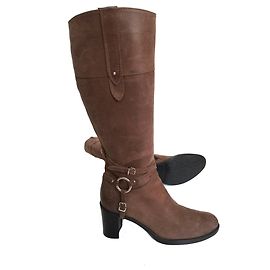 Geox Leather knee high boots Light brown