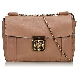 Chloé Chloe Brown Leather Elsie Shoulder Bag Brown Beige