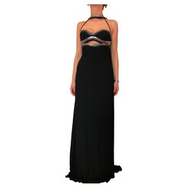Versace-Sublime long evening dress-Black