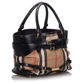 Burberry-Paisagem média do freio de Burberry Brown Bolsa Tote-Marrom,Multicor