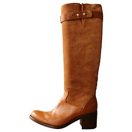 Free Lance leather and suede riding boots Caramel