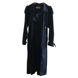 Yves Saint Laurent-Vintage Yves Saint Laurent trench coat-Navy blue