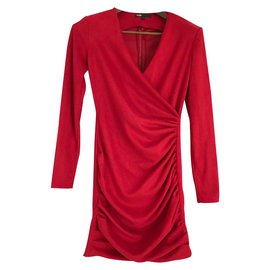 Maje-long sleeve dress-Dark red
