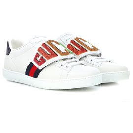 Gucci-GUCCI Ace embellished leather sneakerS-Blanc