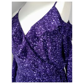 Michael Kors-Georgette Wrap Dress-Purple
