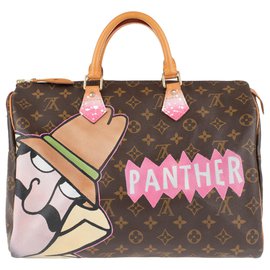 Louis Vuitton-Louis Vuitton schnell 35 Monogramm "rosa Panther" besonders angefertigt von PatBo!-Braun