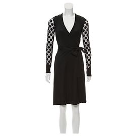 Vestido wrap Diane Von Furstenberg Linda de seda preto Preto