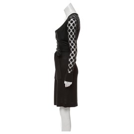 Diane Von Furstenberg-Linda wrap dress-Black