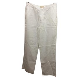 Melissa Odabash-Pantalones de lino-Blanco