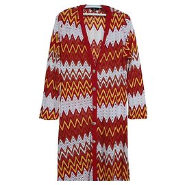 Vintage East Lange Strickjacke Mehrfarbig Mehrfarben
