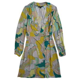 Tara Jarmon-Robes-Multicolore,Vert,Jaune