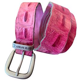 Cinturón Armani Jeans de cuero rosa 100 cm Rosa