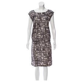 Robe midi sans manches Marni imprimé abstrait gris Gris