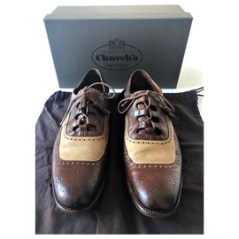 Church's-CHURCH'S MODEL SHANGHAI SIZE UK 9,5-Brown,Beige