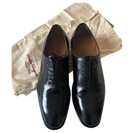 Salvatore Ferragamo-FERRAGAMO MEN'S FORMAL LACE UP SHOES-Black
