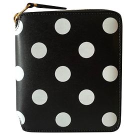 Comme Des Garcons Polka dots zip wallet Black