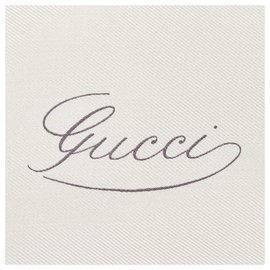 Gucci-Gucci White Floral Silk Scarf-White,Multiple colors,Cream