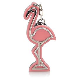 Chaveiro cor-de-rosa do flamingo de Miu Miu Prata Rosa
