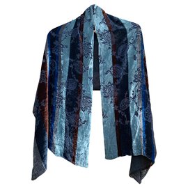 Kenzo Etole en velours de soie dévoré Multicolore