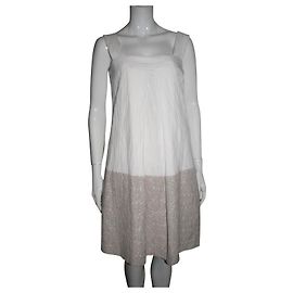 Robe Pini Milly Blanche Beige Coton Blanc Beige