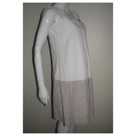Milly-Pini dress-White,Beige