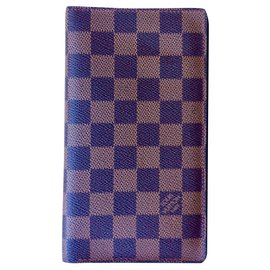 Louis Vuitton-Portefeuille long Louis Vuitton modèle Damier Ebène UNISEX-Ebène