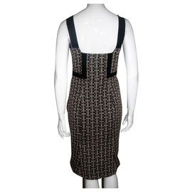 Diane Von Furstenberg-Vestido Tai con detalles metálicos-Castaño,Negro,Metálico