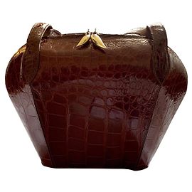Autre Marque Bolsa De Vecchi by Hamilton Hodge em couro de crocodilo cognac Conhaque