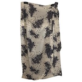 Ba&Sh Biotre Wickelrock Creme Navy Blau Roh Marineblau