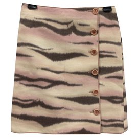 Moschino Cheap And Chic-Falda de lana estampada-Multicolor