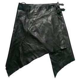 Falda asimétrica Pellessimo de cuero negro Negro