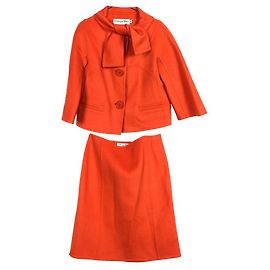 Christian Dior Traje de falda de cachemir naranja Naranja