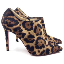 Christian Louboutin-Leopard stiletto ankle boots 100 MM-Multiple colors
